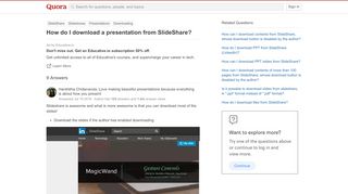 
                            8. How to download a presentation from SlideShare - Quora