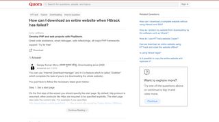 
                            12. How to download an entire website when Httrack has failed - Quora