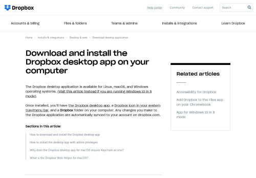 
                            8. ​​How to download and install the Dropbox desktop app – Dropbox ...