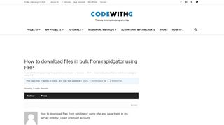 
                            11. How to download files in bulk from rapidgator using PHP | Code with C