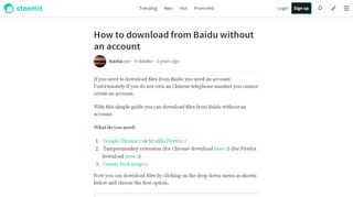 
                            8. How to download from Baidu without an account — Steemit