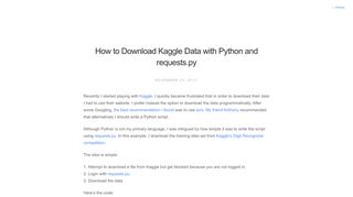 
                            12. How to Download Kaggle Data with Python and requests.py
