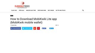 
                            7. How to Download MobiKwik Lite app (MobiKwik mobile wallet ...