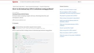 
                            7. How to download my SPOJ solutions using python? - Quora