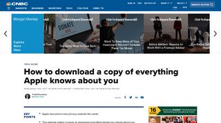
                            13. How to download personal data from Apple - CNBC.com
