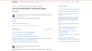 
                            11. How to download the CAM form in Wipro - Quora