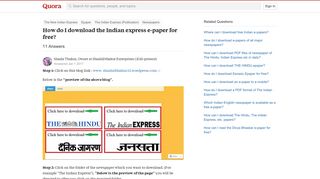 
                            9. How to download the Indian express e-paper for free - Quora