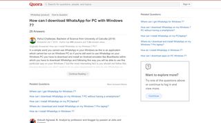 
                            8. How to download WhatsApp for PC with Windows 7 - Quora