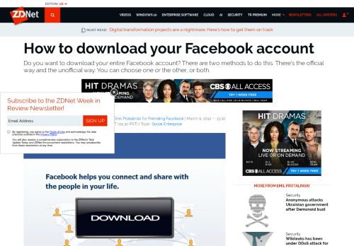 
                            10. How to download your Facebook account | ZDNet