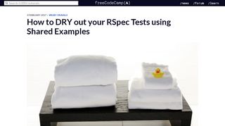 
                            10. How to DRY out your RSpec Tests using Shared Examples