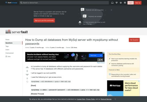 
                            3. How to Dump all databases from MySql server with mysqldump without ...