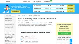 
                            6. How to e verify ITR - Income Tax Return via Netbanking - ClearTax