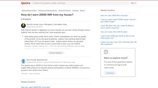 
                            9. How to earn 20000 INR from my house - Quora