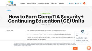 
                            13. How to Earn CompTIA Security+ Continuing Education (CE) Units