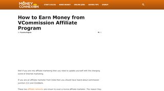 
                            8. How to Earn Money from VCommission Affiliate Program