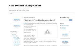 
                            7. How To Earn Money Online: What Is BitzFree Plus Payment Proof