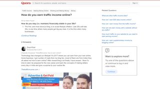 
                            3. How to earn traffic income online - Quora