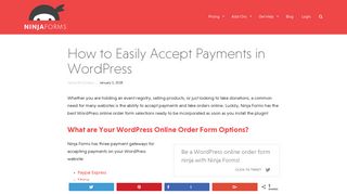 
                            9. How to Easily Accept Payments in WordPress - Ninja Forms