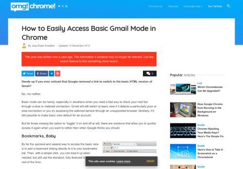 
                            10. How to Easily Access Basic Gmail Mode in Chrome - OMG! Chrome!