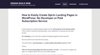 
                            10. How to Easily Create Opt-In Landing Pages in WordPress: No ...