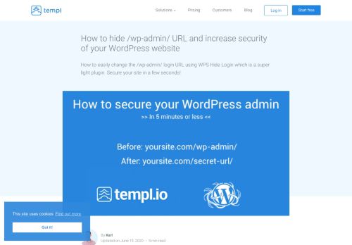 
                            7. How to easily hide/change /wp-admin/ login URL | Templ.io