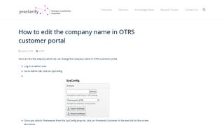 
                            7. How to edit the company name in OTRS customer portal - Proclarify