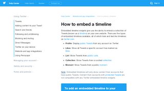 
                            4. How to embed a timeline - Twitter support