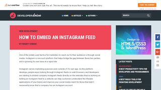 
                            10. How to Embed an Instagram Feed - Developer Drive