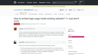 
                            8. How to embed login page inside existing website? => Just don't ...