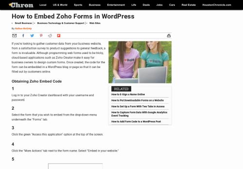 
                            13. How to Embed Zoho Forms in WordPress | Chron.com