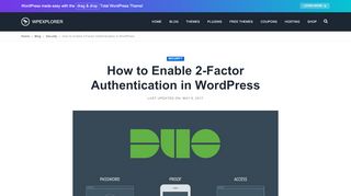 
                            7. How to Enable 2-Factor Authentication in WordPress - WPExplorer