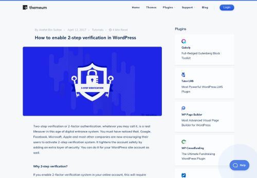 
                            13. How to enable 2-step verification in WordPress - Themeum