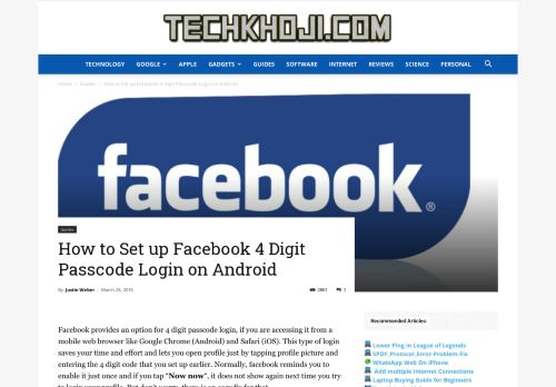 
                            8. How to Enable 4 Digit Passcode Login on Facebook Mobile - TechKhoji