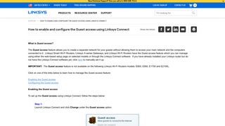 
                            10. How to enable and configure the Guest access using Linksys Connect