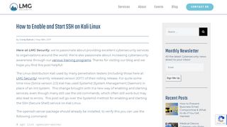 
                            5. How to Enable and Start SSH on Kali Linux - LMG Security