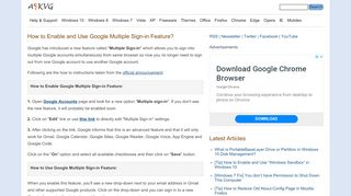 
                            11. How to Enable and Use Google Multiple Sign-in Feature? - AskVG