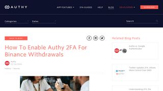 
                            7. How To Enable Authy 2FA For Binance Withdrawals - Authy