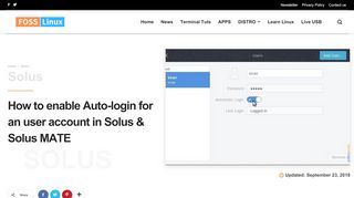 
                            11. How to enable Auto-login for an user account in Solus ... - FOSS Linux