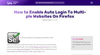 
                            4. How to Enable Auto Login To Multiple Websites On Firefox