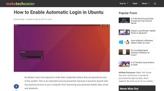 
                            12. How to Enable Automatic Login in Ubuntu - Make Tech Easier