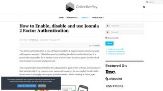 
                            3. How to Enable, disable and use Joomla 2 Factor Authentication ...