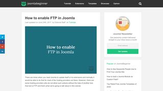 
                            4. How to enable FTP in Joomla - Joomla Tutorials for Beginners