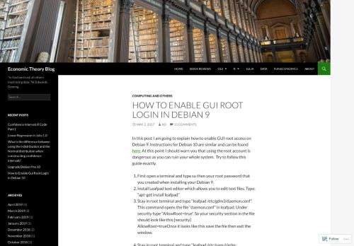
                            11. How to Enable Gui Root Login in Debian 9 | Economic Theory Blog