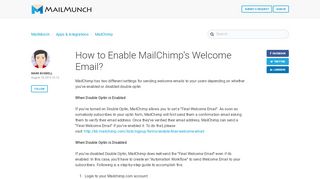 
                            13. How to Enable MailChimp's Welcome Email? – MailMunch
