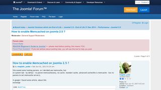 
                            5. How to enable Memcached on joomla 2.5 ? - Joomla! Forum ...