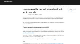 
                            13. How to enable nested virtualization in Azure Virtual Machines ...