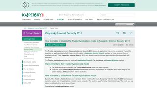 
                            6. How to enable or disable the Trusted Applications mode in Kaspersky ...