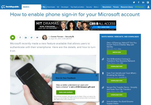 
                            5. How to enable phone sign-in for your Microsoft account - TechRepublic
