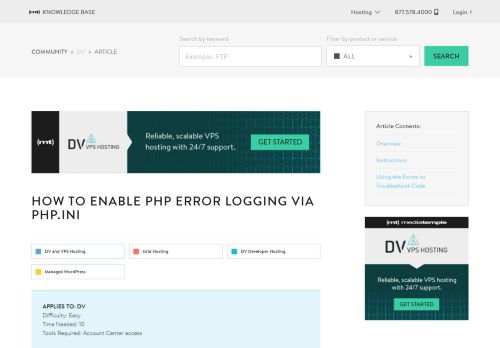 
                            4. How to enable php error logging via php.ini - Media Temple