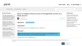 
                            12. How to enable remote access to PostgreSQL server on a Plesk server ...